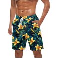 thumbnail image 1 of ZCFZJW Tropical Swim Trunks for Men Lightweight Casual Beach Hawaiian Short Pants Drawstring Elastic Waist Surfing Board Shorts with Pockets Army Green M, 1 of 5