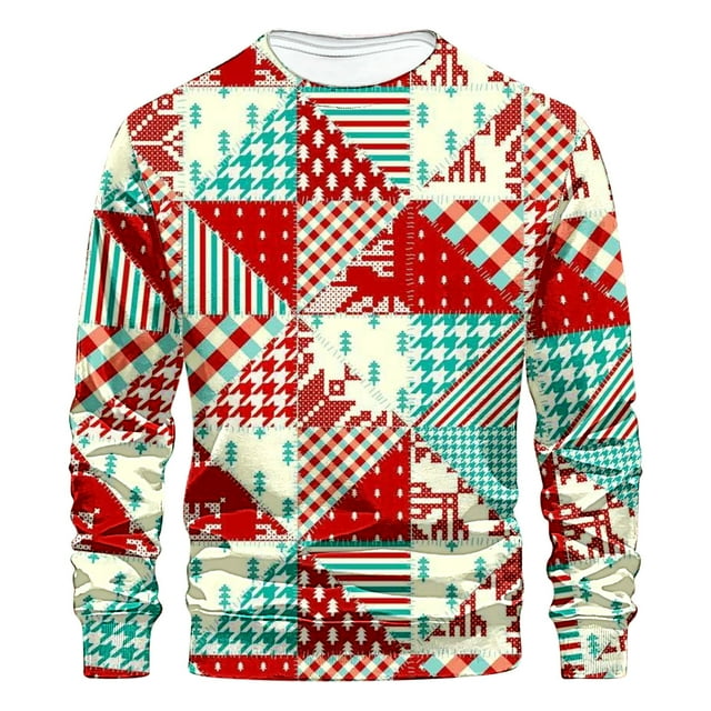 ZCFZJW Ugly Christmas Sweater for Men Regular Fit Casual Long Sleeve