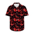 thumbnail image 1 of ZCFZJW Valentines Day Tops for Men Trendy Short Sleeve Love Heart Pattern Print Beach Hawaiain Aloha T-Shirts Casual Graphic Holiday Tees Tops Multicolor#11 XXXXXL, 1 of 5