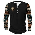 thumbnail image 1 of ZCFZJW Vintage Aztec Print Western Shirts for Men Trendy Oversized Casual Long Sleeve Patchwork Pullover Tops Big and Tall Regular Fit Graphic T-Shirts Black XXXXXL, 1 of 5