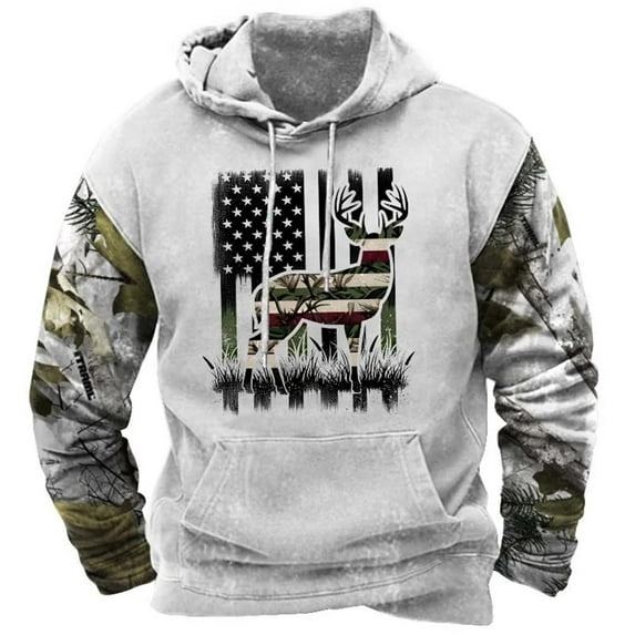 ZCFZJW Vintage Aztec Western Hoodies for Men Big and Tall Regular Fit Casual Drawstring Long Sleeve Hooded Pullover Sweatshirts Ethnic Style Print Outwear Tops with Pocket Multicolor#02 M