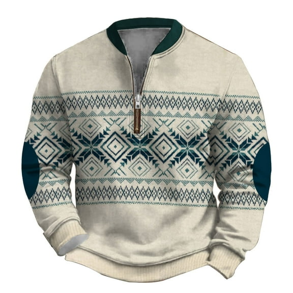 ZCFZJW Vintage Sweatshirts for Men Casual Half Zip up Long Sleeve Stand Collar Pullover Tops Loose Regular Fit Comfy Athletic Workout T-Shirts White XXXL