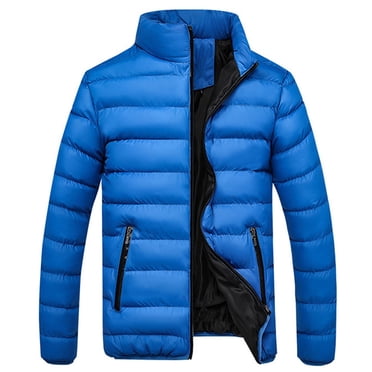 ZCFZJW Winter Jackets For Men Casual Long Sleeve Lightweight Full Zip Puffer Jacket Windproof Warm Coat Outwear Travel Outdoor Hiking Pockets Black Xxxxx