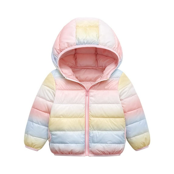 ZCFZJW Winter Toddler Kids Baby Boys Girls Coat Cute Cartoon Dinosaur Pattern Windproof Light Padded Puffer Jacket Hooded Outwear(#10-Pink,5-6 Years)