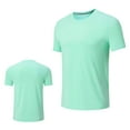 thumbnail image 1 of ZCFZJW Workout Shirts for Men Quick Dry Moisture Wicking Mens Gym Shirts Athletic T-Shirts Casual Solid Color Crew Neck Basic Tees Shirt Tops Mint Green L, 1 of 6