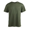 thumbnail image 1 of ZCFZJW Workout Shirts for Men Short Sleeve Quick Dry Athletic Gym Active T Shirt Trendy Solid Color Round Neck Moisture Wicking T-Shirt Tops Army Green XXL, 1 of 5