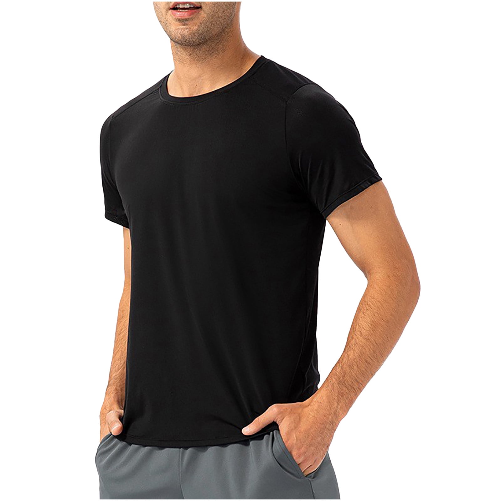 ZCFZJW Workout Shirts for Men Quick Dry Short Sleeve Athletic