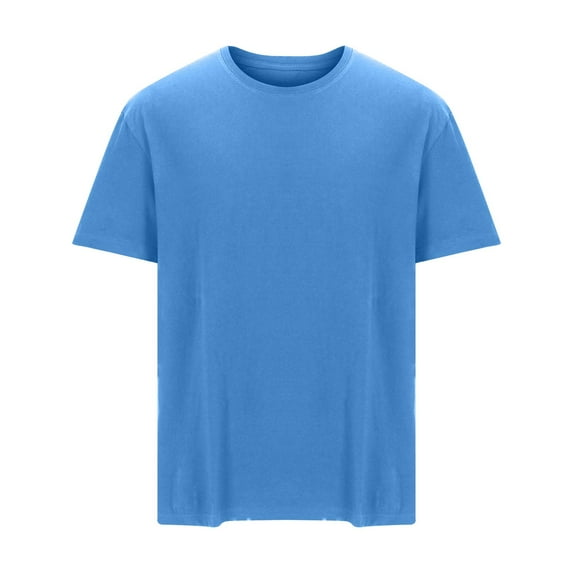 ZCFZJW Workout Shirts for Men Summer Solid Color Quick Dry Moisture Wicking Shirts for Mens Gym Athletic Exercise Short Sleeve Tee Tops Z-Blue XXXL