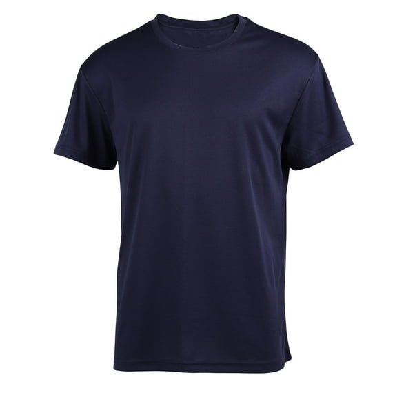 ZCFZJW Workout Shirts for Men Short Sleeve Quick Dry Athletic Gym Active T Shirt Trendy Solid Color Round Neck Moisture Wicking T-Shirt Tops Navy M