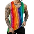 thumbnail image 1 of ZCFZJW Workout Tank Tops for Men Casual Tie Dye Colorful Striped Print Summer Sleeveless Vest Trendy Athletic Quick Dry Beach Hawaiian T-Shirts Multicolor#18 XXL, 1 of 5