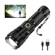 ZCFlashlights High Lumens, LED Flashlight Rechargeable Super Bright 40000 Lumens XHP70.2, High Power Tactical Flashlights, Powerful Handheld Emergency Flashlight for Camping Hiking Gift