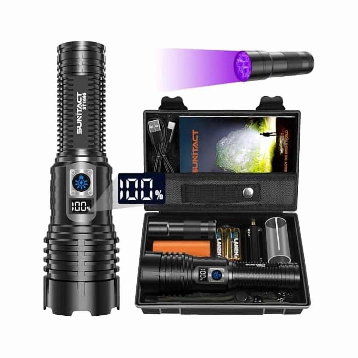 ZCFlashlights High Lumens Rechargeable, 990,000 Lumens XHM77.2 LED Flashlight Super Bright Flash Light Battery Powered, Powerful Flashlights Handheld Linternas for Emergencies Camping