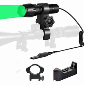 ZCGreen Light 350 Yards Spotlight Flood Light Zoomable Flashlight Torch for Hunting Hog Pig Coyote Varmint