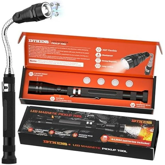 ZCLED Magnetic Pickup Tool, Extendable and Flexible Magnetic Flashlight with Telescoping Magnet Pickup Tool, Magnet Flashlight for Precision Work, Cool Gadgets idea for Men, Husband, Father