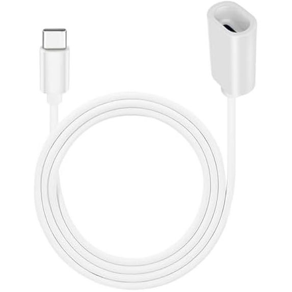 ZCLong Type C Extension Cable, USB C Male to Female Extender Cord Compatible with Ring Pan-Tilt Indoor Cam (2024 Release), Mag-Safe Charger, iPhone16 /15 (White, 20FT)