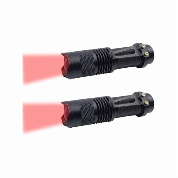 ZCLow-Lumen Red Flashlight Zoomable Single Mode Mini Red Light Flashlights Ideal for Preserving Night Vision, Low Illumination, 2 Pack