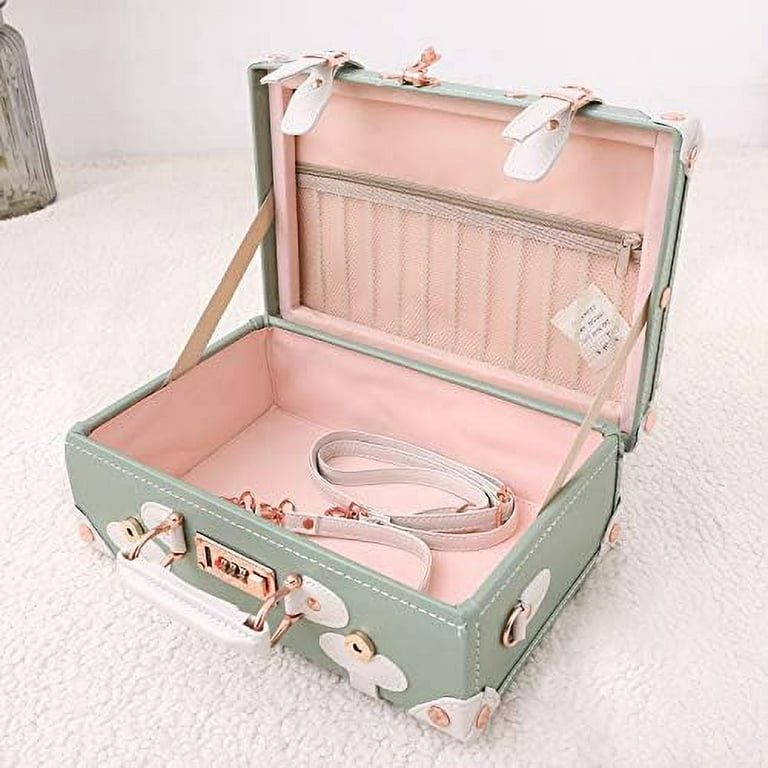 ZCNGSS Unitravel 12inch Vintage Carry on Suitcase PU Leather Train Case with Combination Lock for Women Walmart