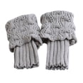 thumbnail image 1 of ZCNKMX Women Crochet Knitted Boot Cuffs Leg Warmers, Soft Warm Short Boot Socks Accessories For Fall And Winter Daily Outfits Light Gray One Size, 1 of 2
