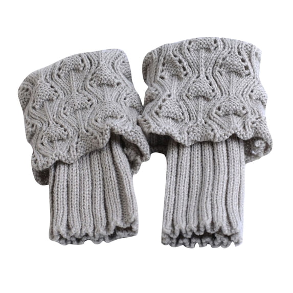 ZCNKMX Women Crochet Knitted Boot Cuffs Leg Warmers, Soft Warm Short Boot Socks Accessories For Fall And Winter Daily Outfits Light Gray One Size