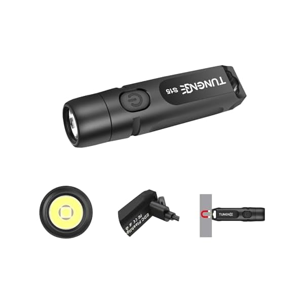 ZCS15 Keychain Flashlight- Super Bright 650 High Lumens,USB C Rechargeable EDC Pocket Flashlight,Mini Flashlight with Magnetic Suitable for Hiking, Outdoors (Magnet Black)