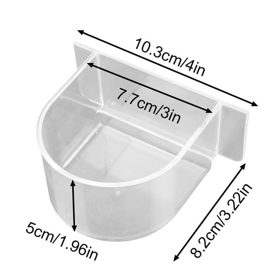 ZCSKFIN 1-Piece Plastic Bird Cage Cups and Feeding Bowls, Hanging Parrot Feeder Accessories for Bird Cages, Durable and Easy-to-Clean Food and Water Containers for Pet Birds