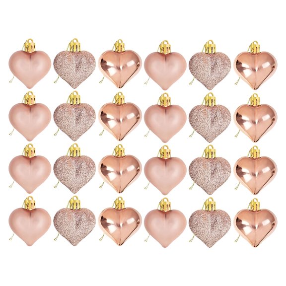 ZCSKFIN 12-Piece Heart Ornaments Set, Multi-Finish Heart Baubles for Christmas Tree Decor, Charming Hanging Decorations for Adding Love and Warmth to Your Holiday Displays