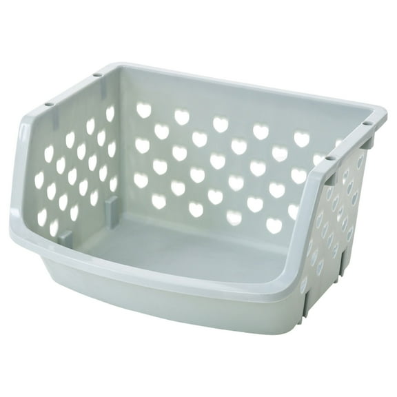 ZCSKFIN 1PC Stackable Storage Baskets 4 Colors Plastic Organizers for Kitchen Pantry Organization Household Items Saving Space Efficient Container System with Handles