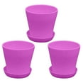 thumbnail image 1 of ​​ZCSKFIN 3-Pack Flower Pots with Drainage Trays, Modern Planters for Indoor Houseplants, Lightweight and Sturdy Containers with Saucers to Protect Surfaces from Water​​, 1 of 7