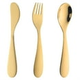 thumbnail image 1 of ZCSKFIN 3-Piece Small Stainless Steel Flatware Set in Assorted Colors, Polished and Dishwasher Safe Utensils Include Spoon, Fork, and Knife, Durable for Daily Meals, 1 of 4
