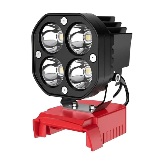 ZCSKFIN 40W LED Cordless Work Light Compatible with 18V Tool Batteries, Features 6000 Lumen Brightness and 120° Adjustable Head for Versatile Illumination in Various Projects