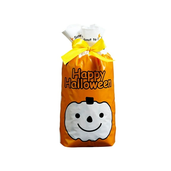 ZCSKFIN 50Pcs Halloween Cookie Bags Self-Sealing Pouch Pumpkin Black Cat Pattern Crisp Snack Bags for Baked Goods Party Treats Holiday Favor Packaging Small Quantity Option