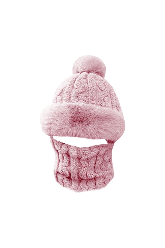 Beanie Hat with Attached Scarf for Women, Windproof Winter Knitted Hat for Outdoor Activities, Warm and Stylish Cold Weather Accessory for Everyday Wear