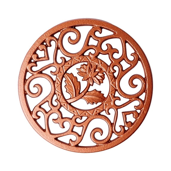 ZCSKFIN Gold Round Trivet Heat-Resistant Hot Dish Holder Protective Countertop Mat for Pots Pans Serving Platters Elegant Table Setting Accessory Anti-Scratch Base