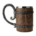 thumbnail image 1 of ​​ZCSKFIN Hand-Painted Wooden Barrel Mug Stainless Double Wall Insulated | Rustic Drinkware Thermal Design Hot/Cold Retention 12oz Capacity Unique Tabletop Decor Piece​, 1 of 8
