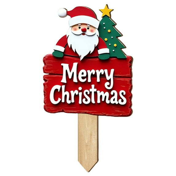 ZCSKFIN Outdoor Christmas Decoration Santa Garden Stake, Merry Christmas Yard Sign for Porch and Lawn Display, Weather-Resistant Xmas Decor for Festive Outdoor Holiday Cheer