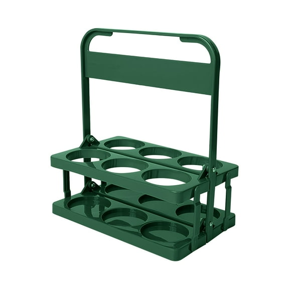 ZCSKFIN Plastic Foldable Bottle Rack Portable 6-Bottle Holder Handheld Wine Carrier & Cup Caddy | Space-Saving Stackable Design for Picnics Tailgating Parties​​