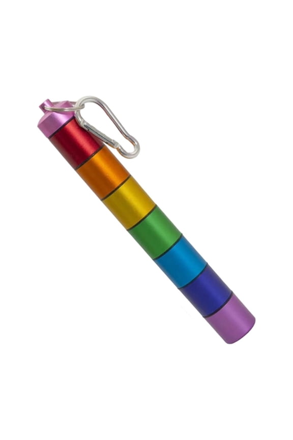 Small Waterproof Metal First Aid Box Keychain with 7 Detachable Compartments, Outdoor Portable Medicine Organizer with Independent Sealed Modules, Shockproof and Durable