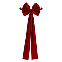 ZCSKFIN Velvet Chair Bows and Sashes 11.8x29.5 inches, Red Velvet Bows for Wedding, Birthday, and Christmas Dining Chairs, Elegant Ribbon Tie Decoration for Formal Events