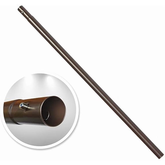 ZCXP 1.5 Inch Dia 45.6 Inch Alloy Steel Patio Umbrella Replacement Lower Pole With Bullet Buckle, Brown Powder Coated Outdoor Parasol Bottom Shaft