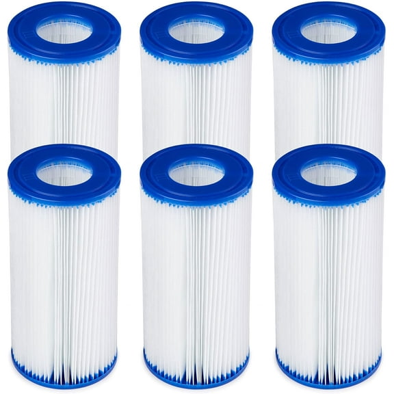 ZCXP 6 Pack Type III A Pool Filter Cartridge 4.2 X 8 Inch Replacement For 500 800 1500 Gallon Pool Pumps