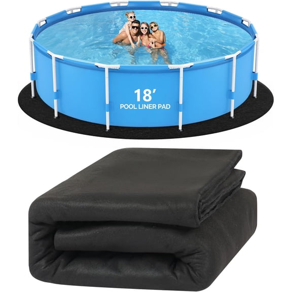 ZCXP Black 18FT Round Extra Thick Above Ground Pool Liner Pad, Puncture Resistant Weed Barrier Under Pool Mat 216"216" for Outdoor Swimming Pool Protection