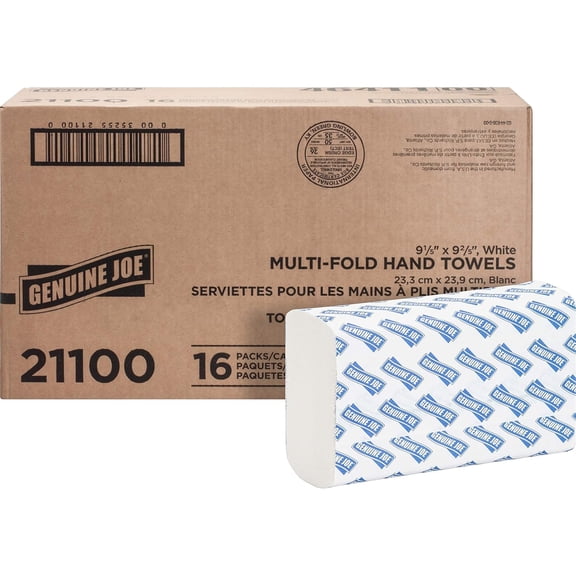 ZCXP Multifold Paper Hand Towels, 9.5"9.10" 1-Ply White Towels, 16 Packs Total 4000 Sheets for Restroom & Public Areas