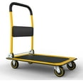 thumbnail image 1 of ZCXP Yellow Heavy Duty Foldable Platform Dolly Cart, 330LBS Capacity Collapsible Steel Moving Hand Truck with 4 Inch Swivel Casters, 1 of 6