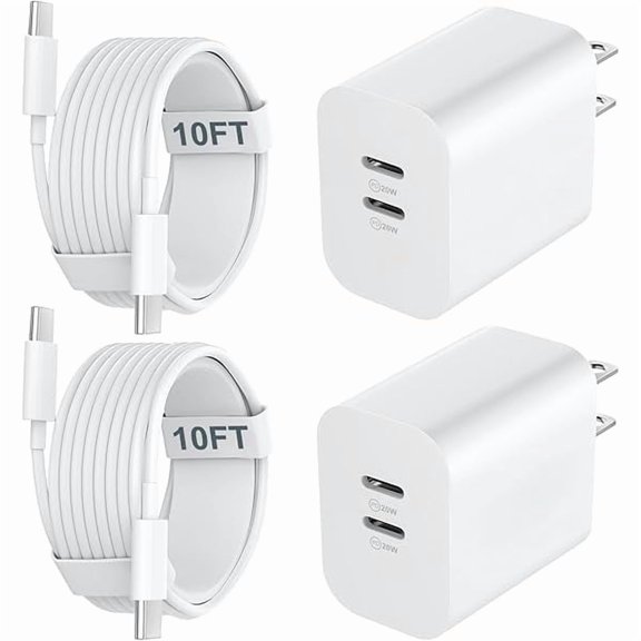 ZCiPhone 17 16 15 Charger Fast Charging, 20W USB C Charger Block with 10FT Long USB C Charging Cable Cord for iPhone 17 Pro Max/17 Pro/17/, 16 15 Pro Max/16 15 Pro/16 15,iPad Pro/Air, Android Phone