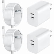 ZCiPhone 17 16 15 Charger Fast Charging, 20W USB C Charger Block with 10FT Long USB C Charging Cable Cord for iPhone 17 Pro Max/17 Pro/17/, 16 15 Pro Max/16 15 Pro/16 15,iPad Pro/Air, Android Phone