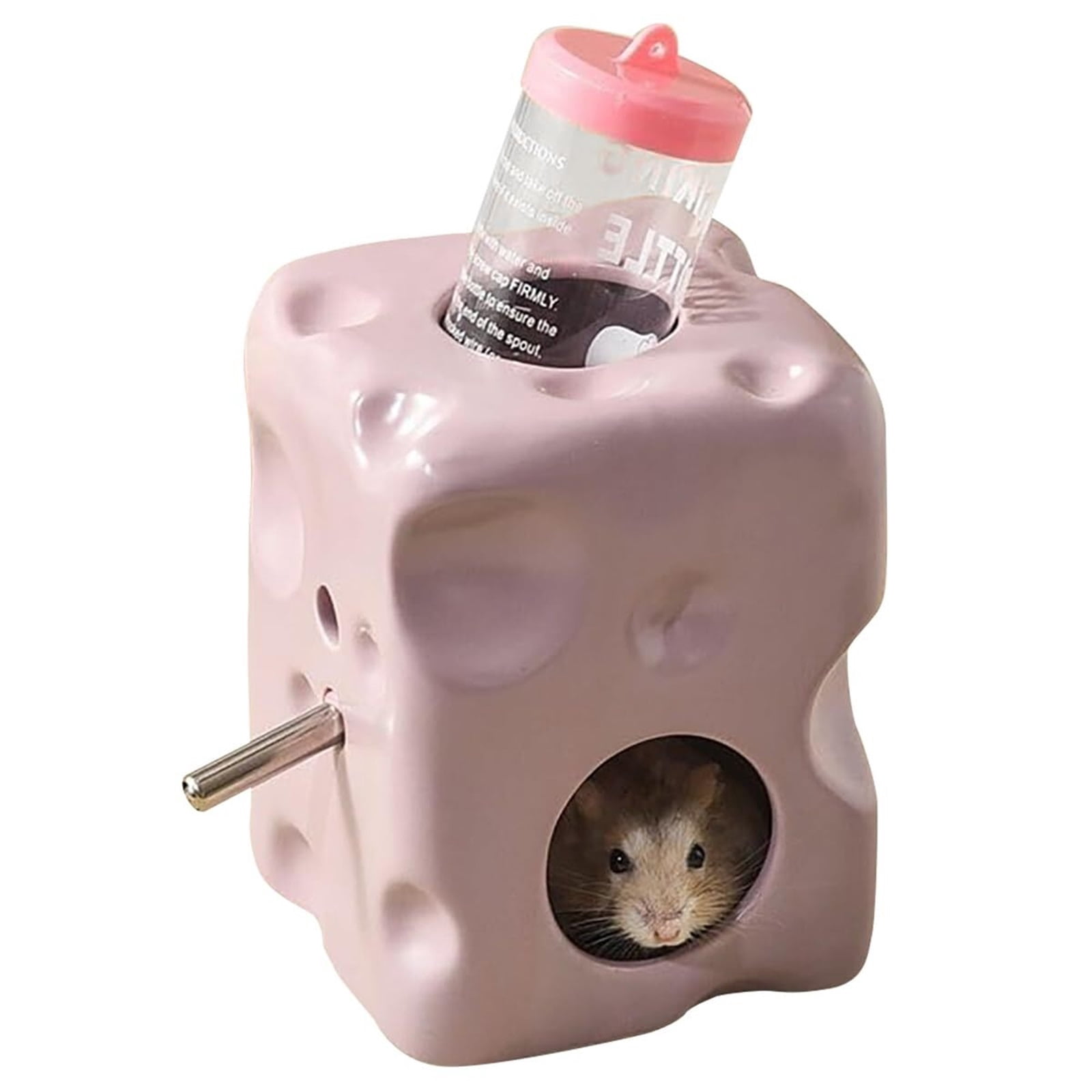 Image showcasing ZD Ceramic House Hamster shelter, Water Dispenser with Cheese Shaped ...