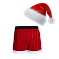 thumbnail image 1 of ZDHOOR Mens Santa Claus Costume Christmas Flannel Boxer Shorts E Red M, 1 of 5