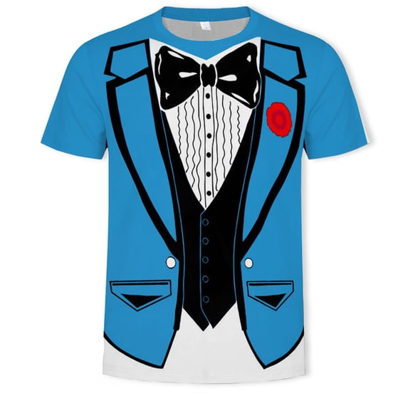 ZDHoor Boy Funny T-Shirt 3D Printed T-Shirt Short Sleeve Tee Tuxedo Festival Wedding Party Shirt Type D 2-3