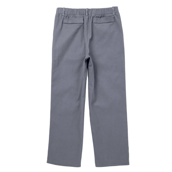 ZDHoor Boys Uniform Formal Dress Pants Straight-fit Chino Pants Elastic Waistband Pull On School Trousers Grey 16
