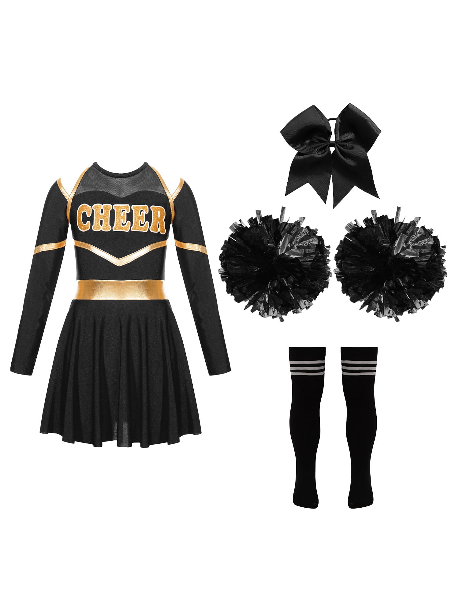 ZDHoor Girls Cheerleader Costume Halloween Party Dress Up Cheerleading